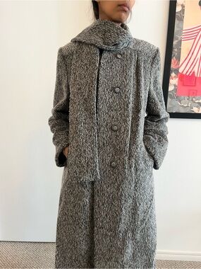 Wool and Mohair coat with scarf